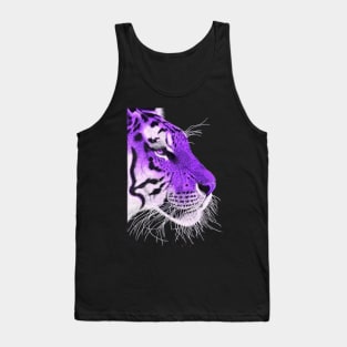 Purple and white ombre siberian tiger Tank Top